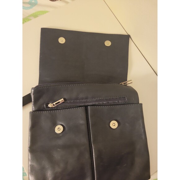 Vera Pelle Grey Leather Crossbody Bag - Picture 4 of 10